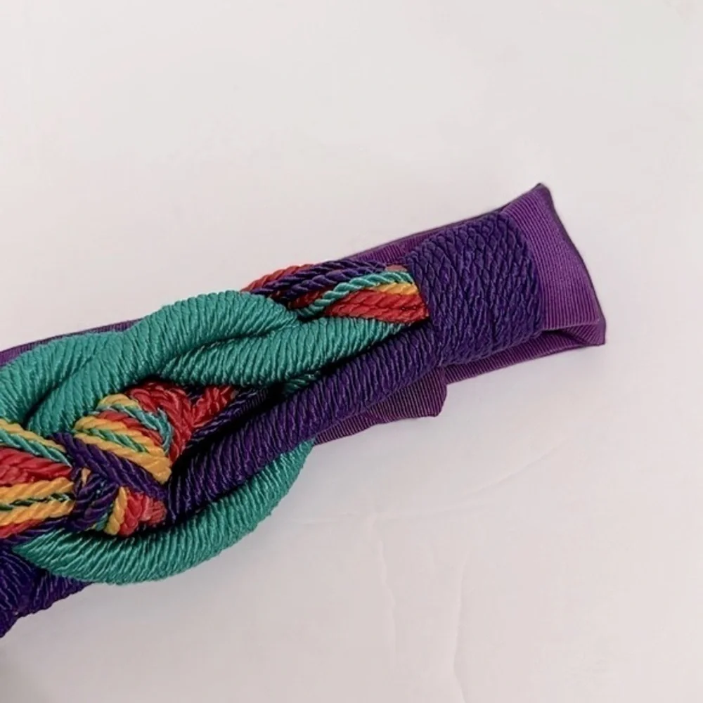Vintage 90’s adjustable Colorful rope belt with embellishments EUVC